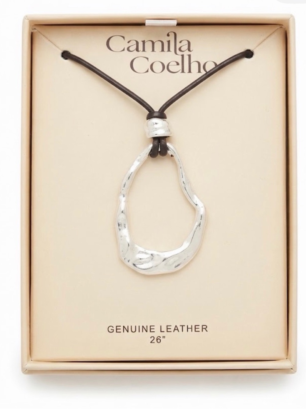 NWT ⚜️🩶⚜️ Camila Coelho Silver Tone Abstract Silver Tone Pendant Necklace